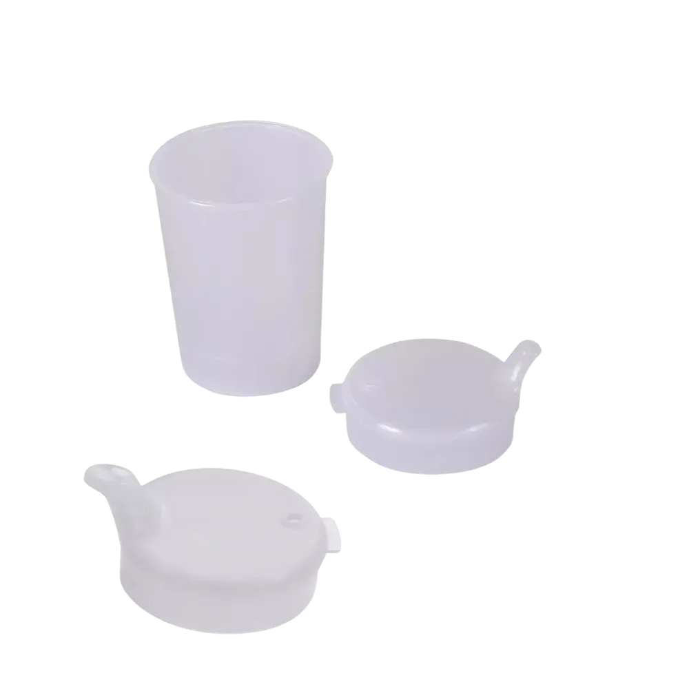 PP Beak cup top and bottom SET, transparent, 50 x 250 ml: buy polypropylene top and bottom SET for 50 beak cups as patient supplies.