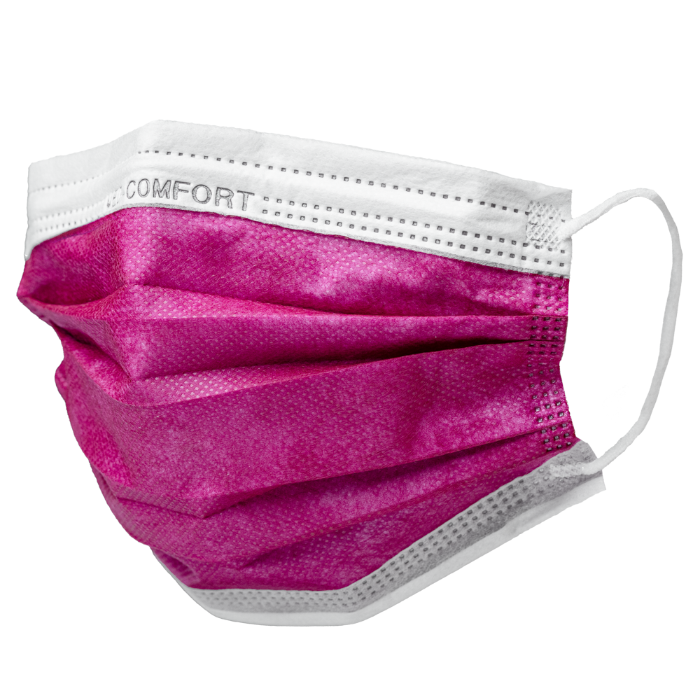 OP mask, red, bordeaux, wine red, type IIR, Med-Comfort: buy disposable as mouth nose protection.