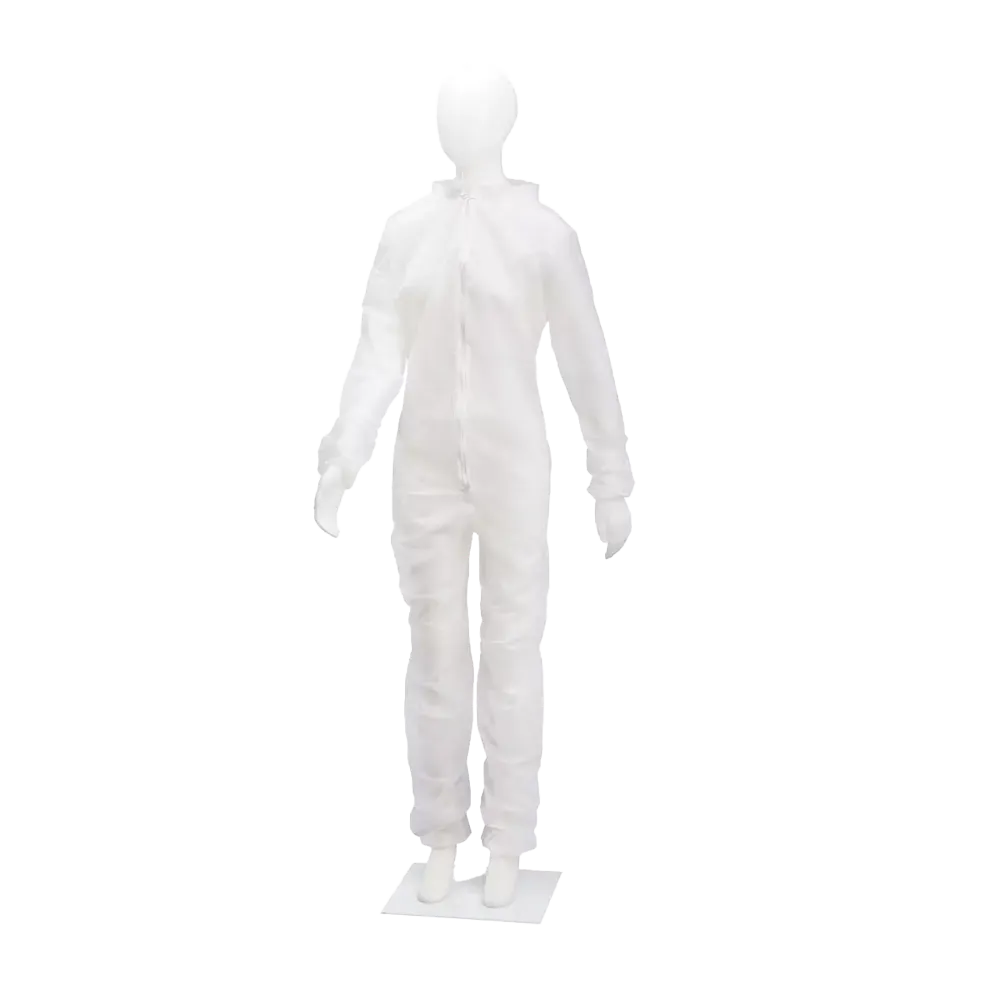 Disposable overall, polypropylene white, S, M, L, XL, XXL, XXXL, Med-Comfort: buy disposable overall with stand-up collar and zip as protective clothing.