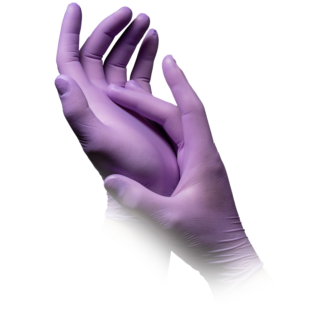 Purple Rubber Gloves Brightway Powder Free Latex Purple