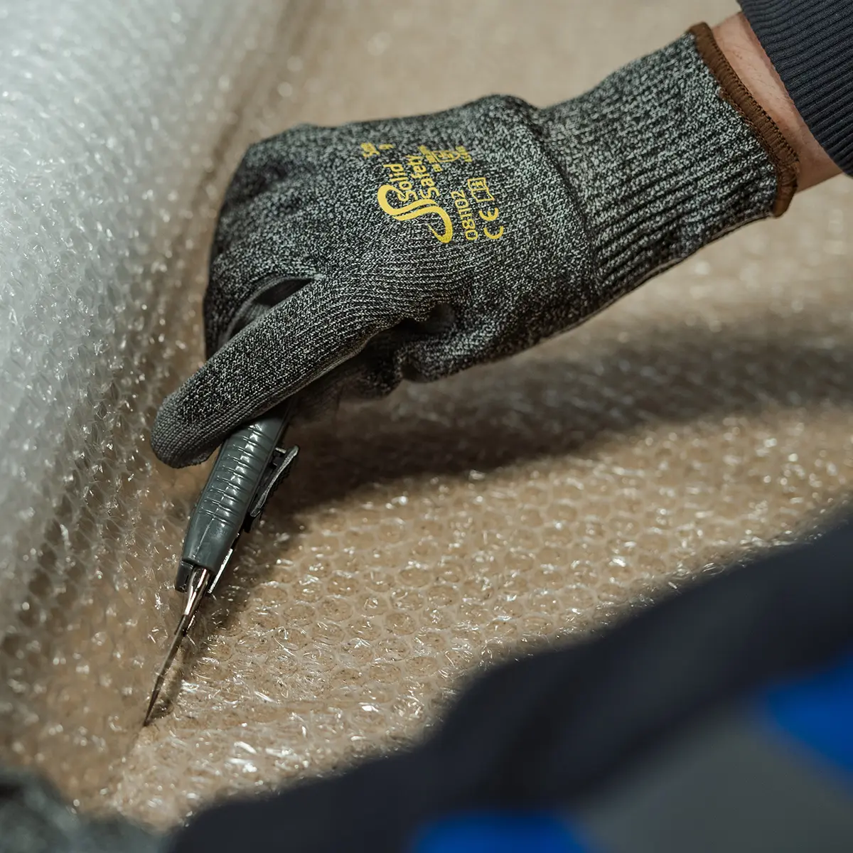 Cut resistant gloves, size 8, grey, SolidSafety Cut High