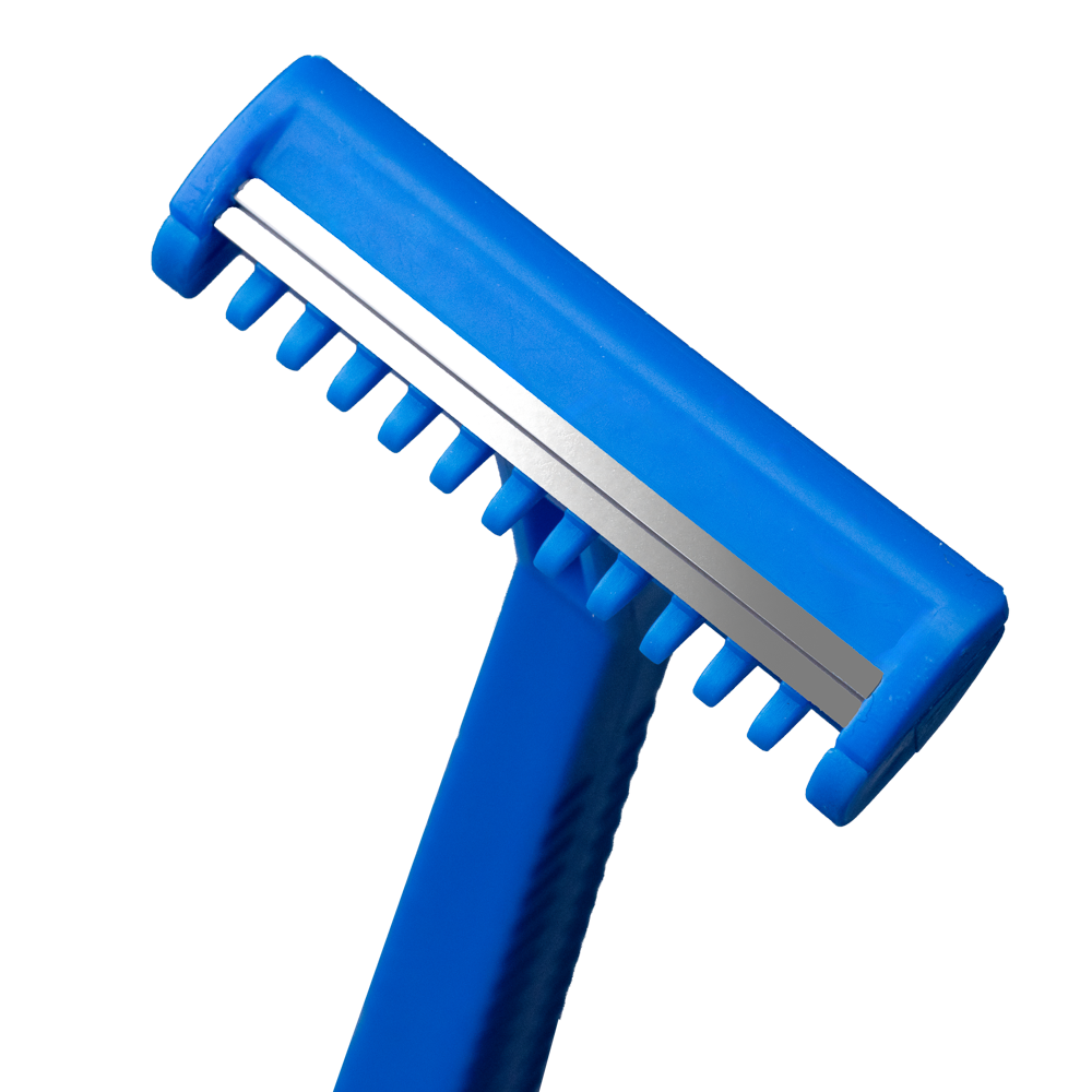 ABS disposable razor with stainless steel blade, 2 edges, colour blue, Top-Comfort