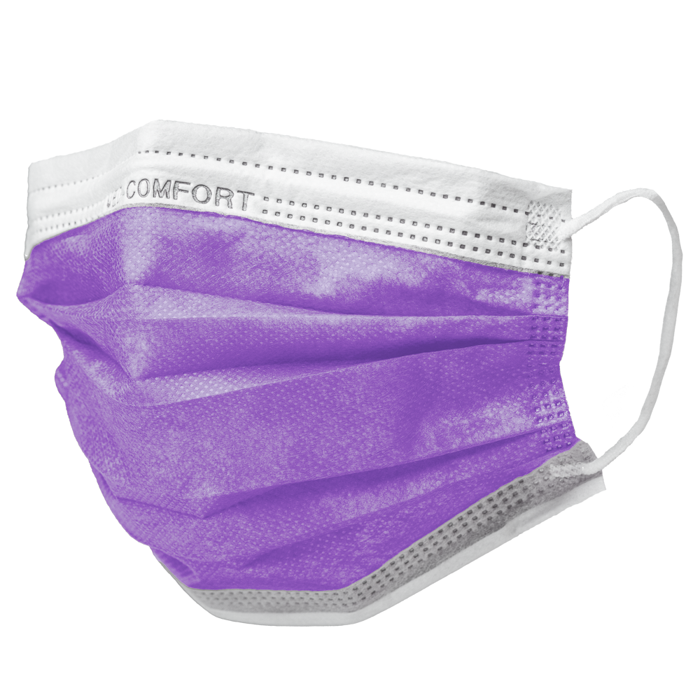 OP mask, purple, fleece, type IIR, Med-Comfort: buy mouth Nose Protection as medical mask.