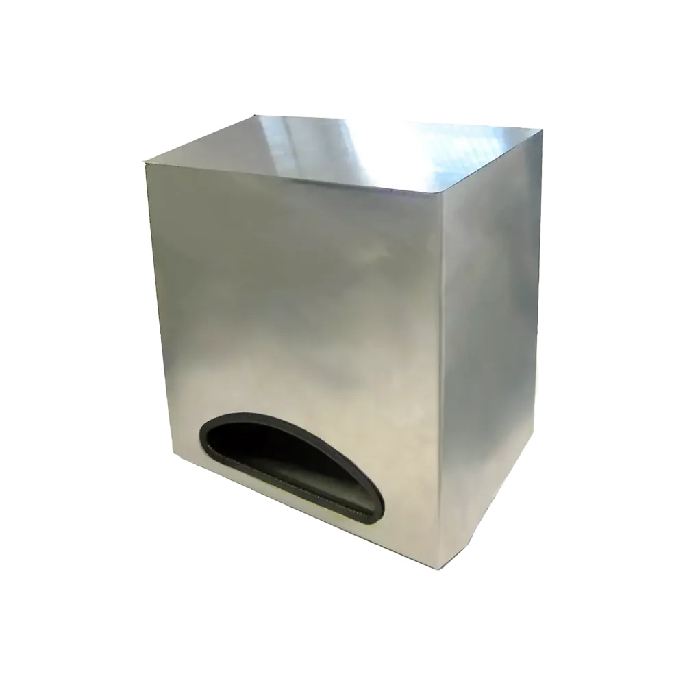 Universal dispenser, 300 x 300 x 140 mm, stainless steel: buy suitable dispenser for wall mounting for hygienic distribution of disposable gloves, clip-on bonnets, beret bonnets, sleeve protectors, overshoes as medical accessories or practice supplies.