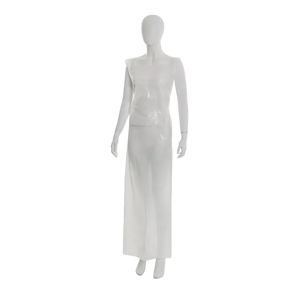 Disposable aprons,white, smooth surface, 80 x 160cm, polyethylene, Med-Comfort