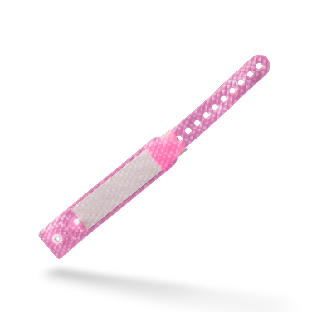 PVC children's patient wristband, colour pink, 162 x 18 mm: buy inscribable name wristband made of latex-free plastic for the small patients as ward supplies.