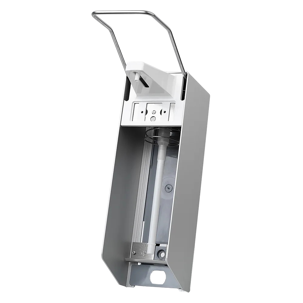 Wall dispenser for 1000 ml disinfectants and liquid soaps, 320 x 94 x 230 mm, long lever