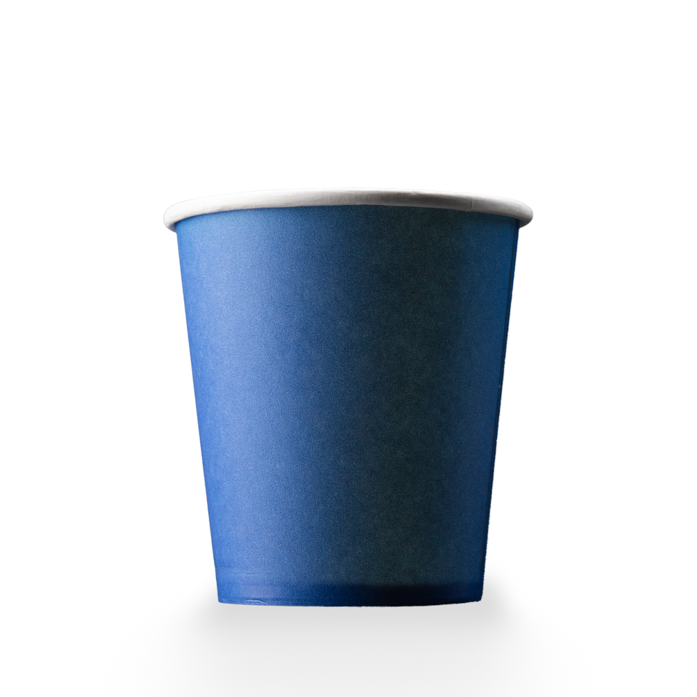 Hard paper mouth rinse cup, 190 ml, colour blue, white