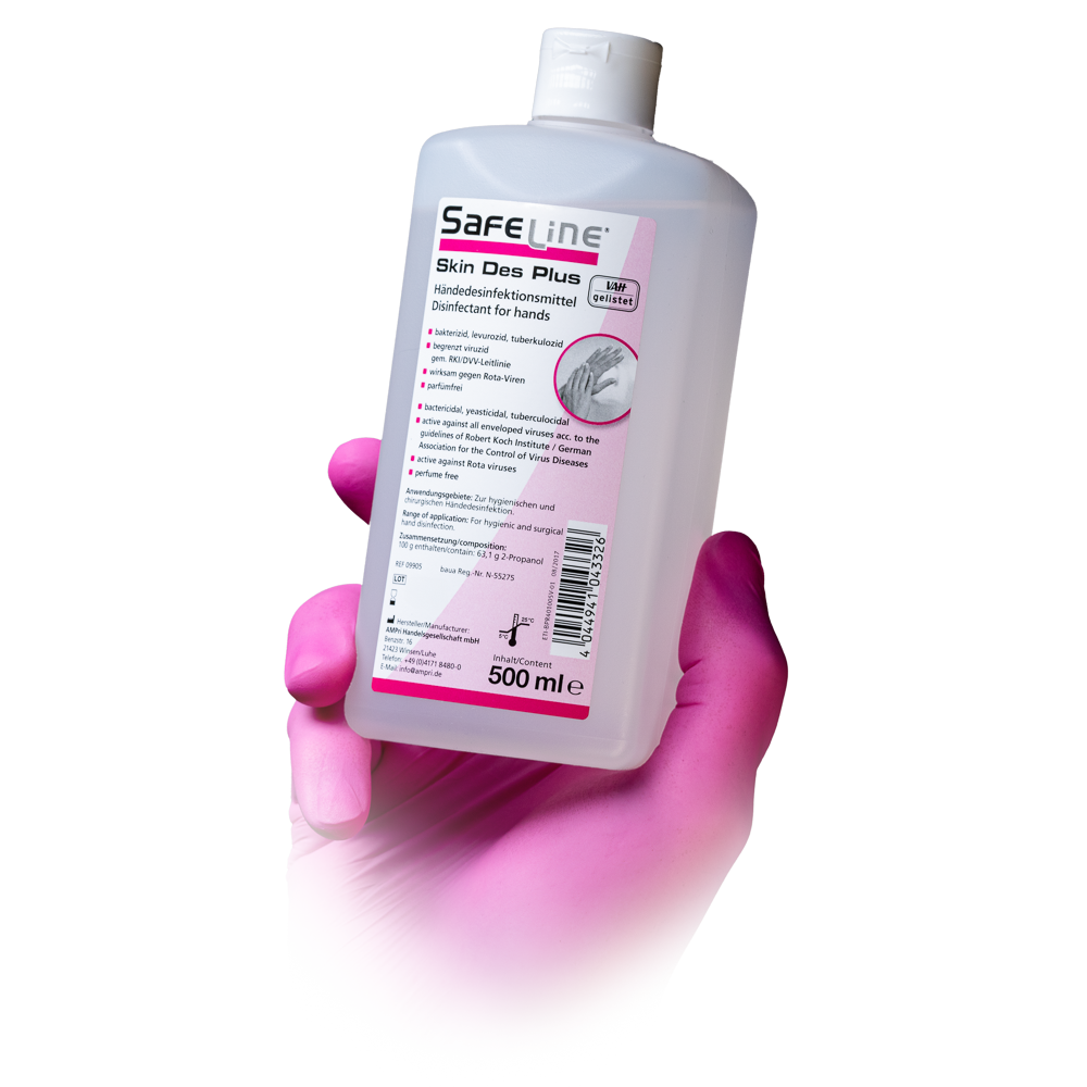Hand disinfection, 500 ml, Safeline Skin Des Plus