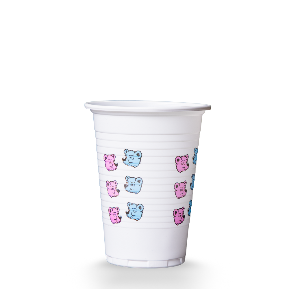 Kids PP Mouth rinsing cup, 180 ml, bear motif, polypropylene