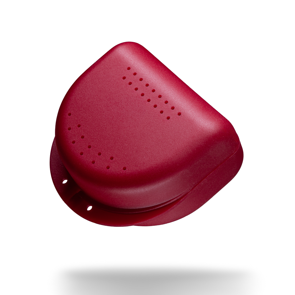 PP Dental braces box for adults, 80 x 80 x 45 cm, wine red, polypropylene: buy stable and robust braces box for storing braces.