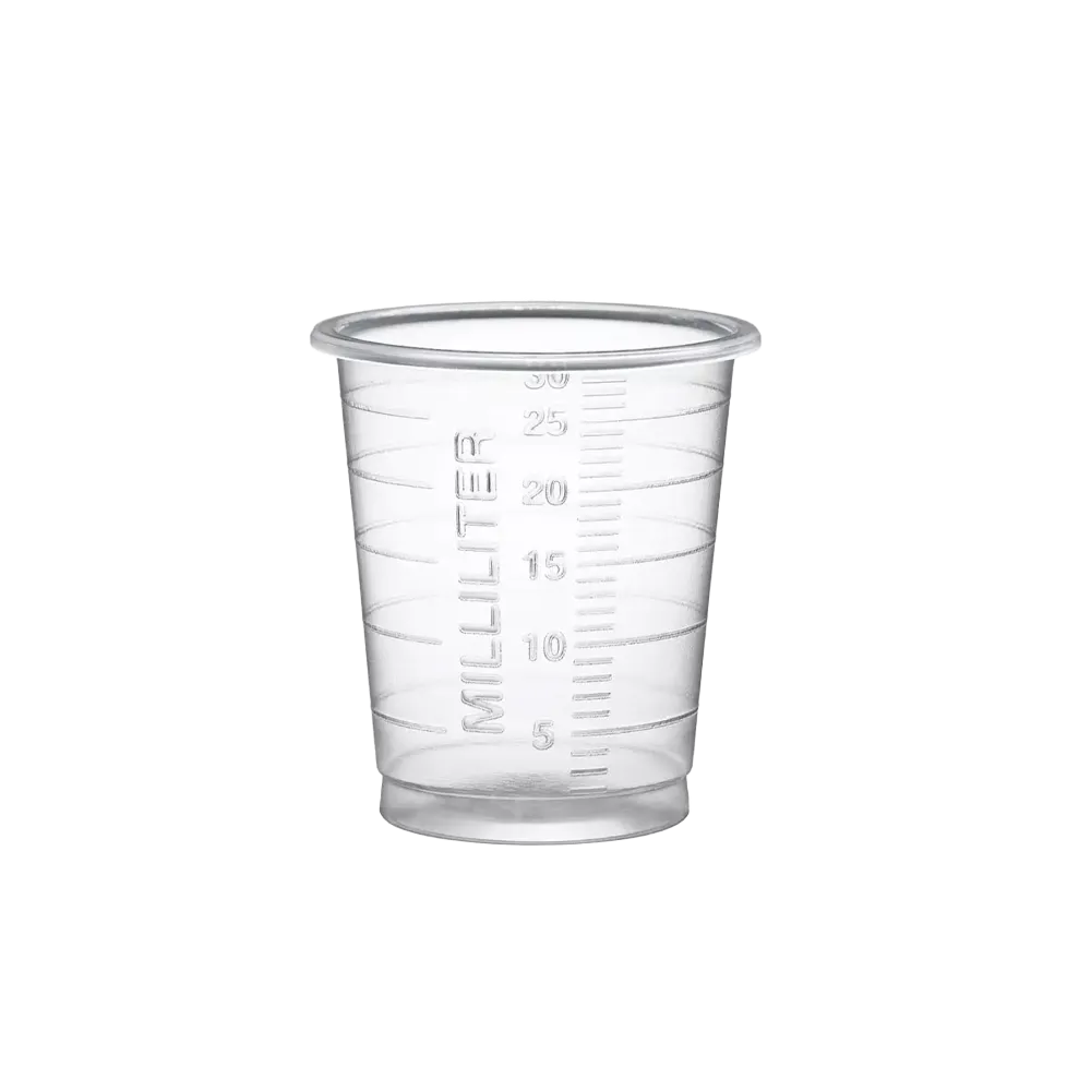 PP Eco disposable medicine cup, 30 ml, graduated, transparent, Med-Comfort Eco