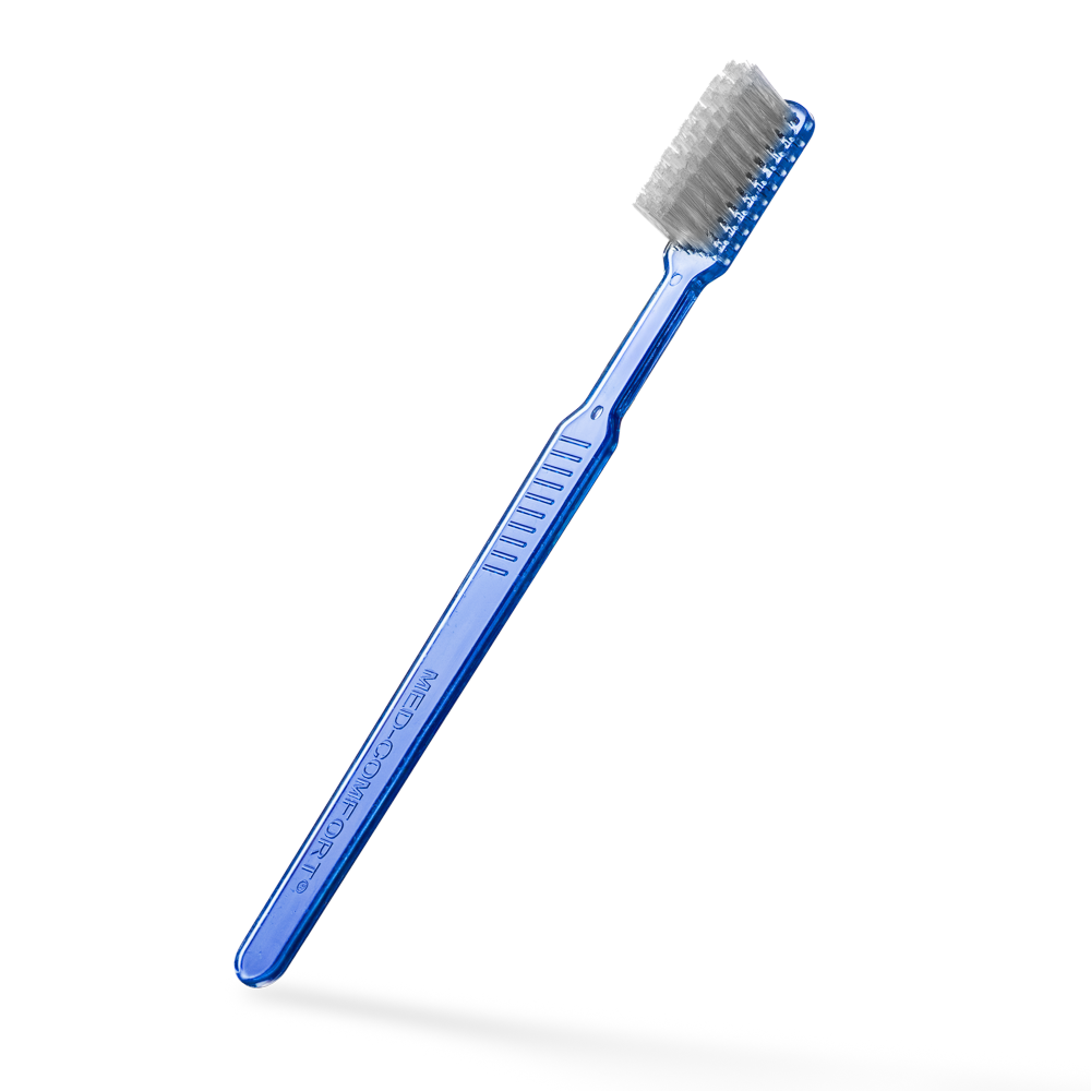 Dental PS disposable toothbrush with toothpaste, colour blue, 15 x 2,6 cm, Med-Comfort: buy polystyrene disposable toothbrush for travel and use before dental treatment as dental supplies.