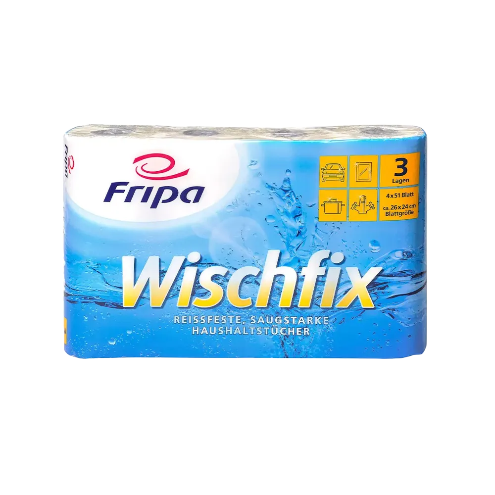 Kitchen rolls, 3-ply, bright white, wischfix