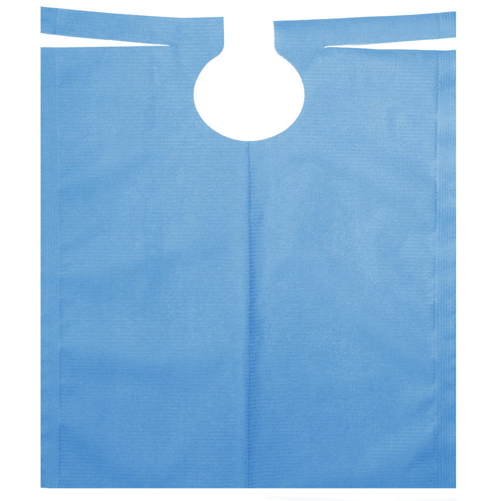 Patient cape with PE coating, colour light blue, 500 x 600 mm: buy patient cape for dental use.