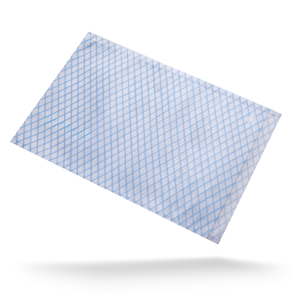 Disposable flannel, white, blue fleece, Eco-Plus
