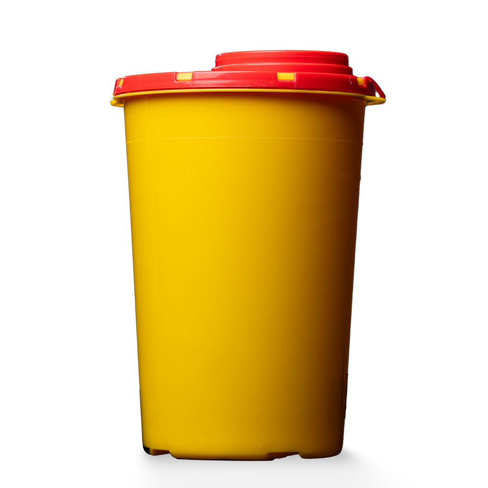 CP Syringe disposal box, 2 l, with carrying handle, odour-proof, leak-proof