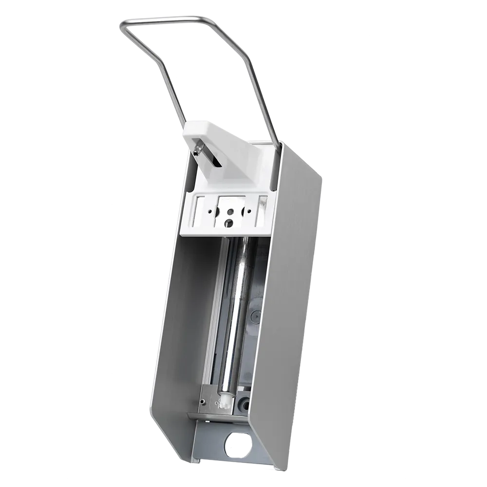 Wall dispenser for 500 ml disinfectants and liquid soaps, 270 x 81 x 230 mm, long lever