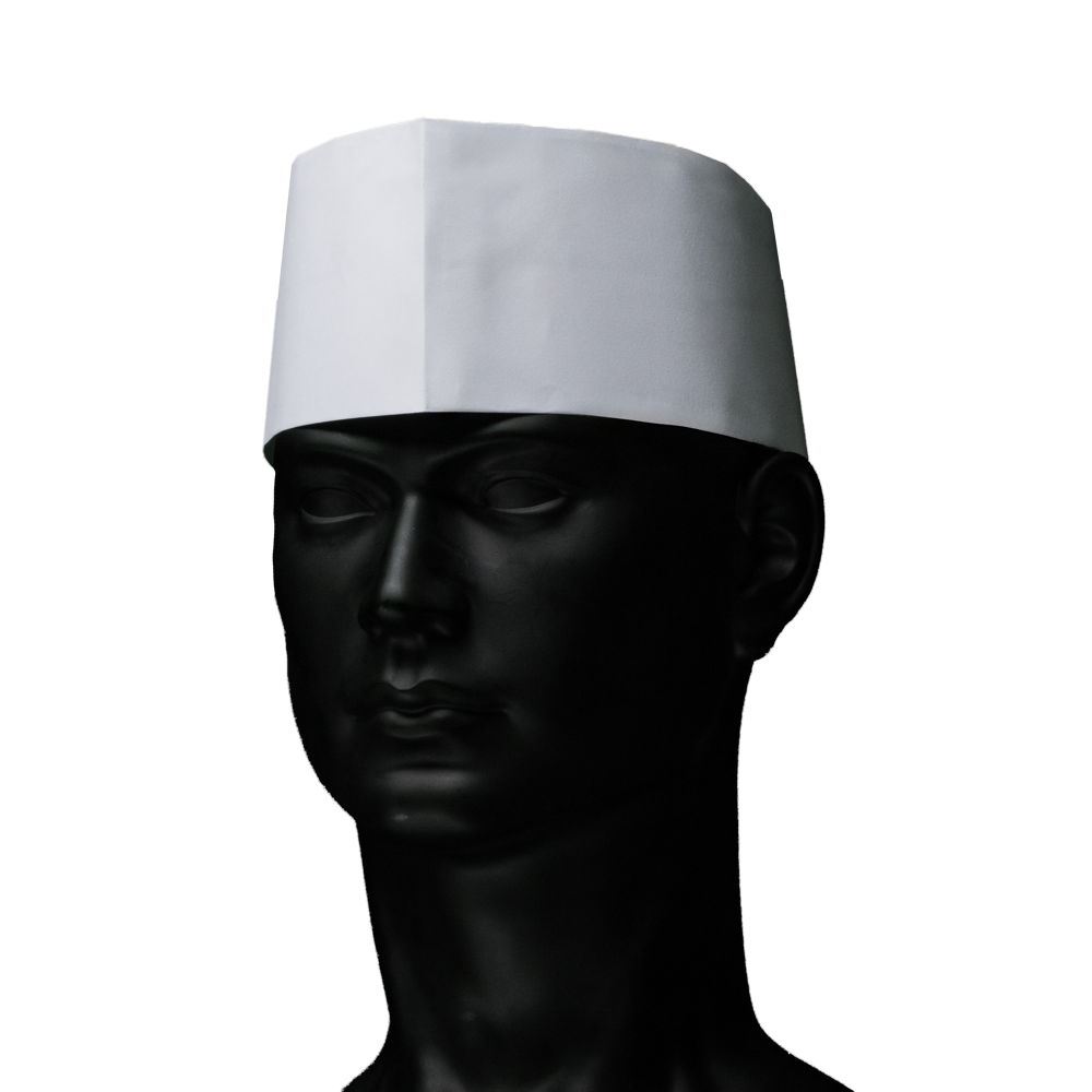Paper Forage Capswhite with non woven crown (16gr),white: Buy adjustable headgear for kitchen and catering as hygiene protection.