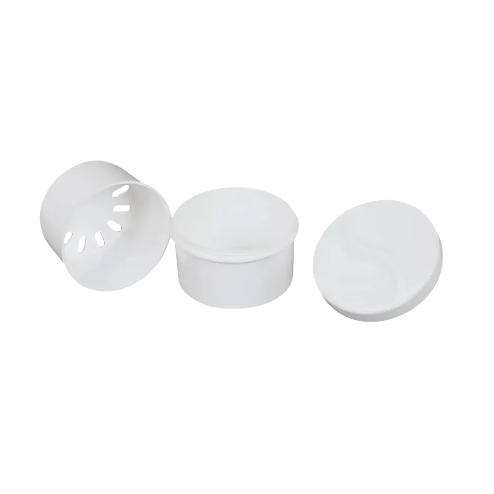 PP Disposable denture cups, white, 250 ml capacity: buy cup with lid and insert made of polypropylene for dentures as dental supplies.
