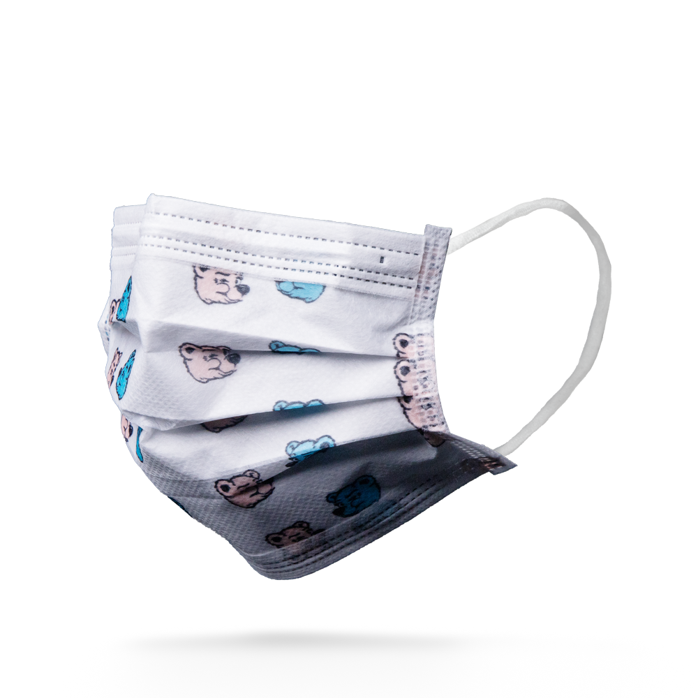 Medical mask, cheerful bear pattern, HAPPY KIDS