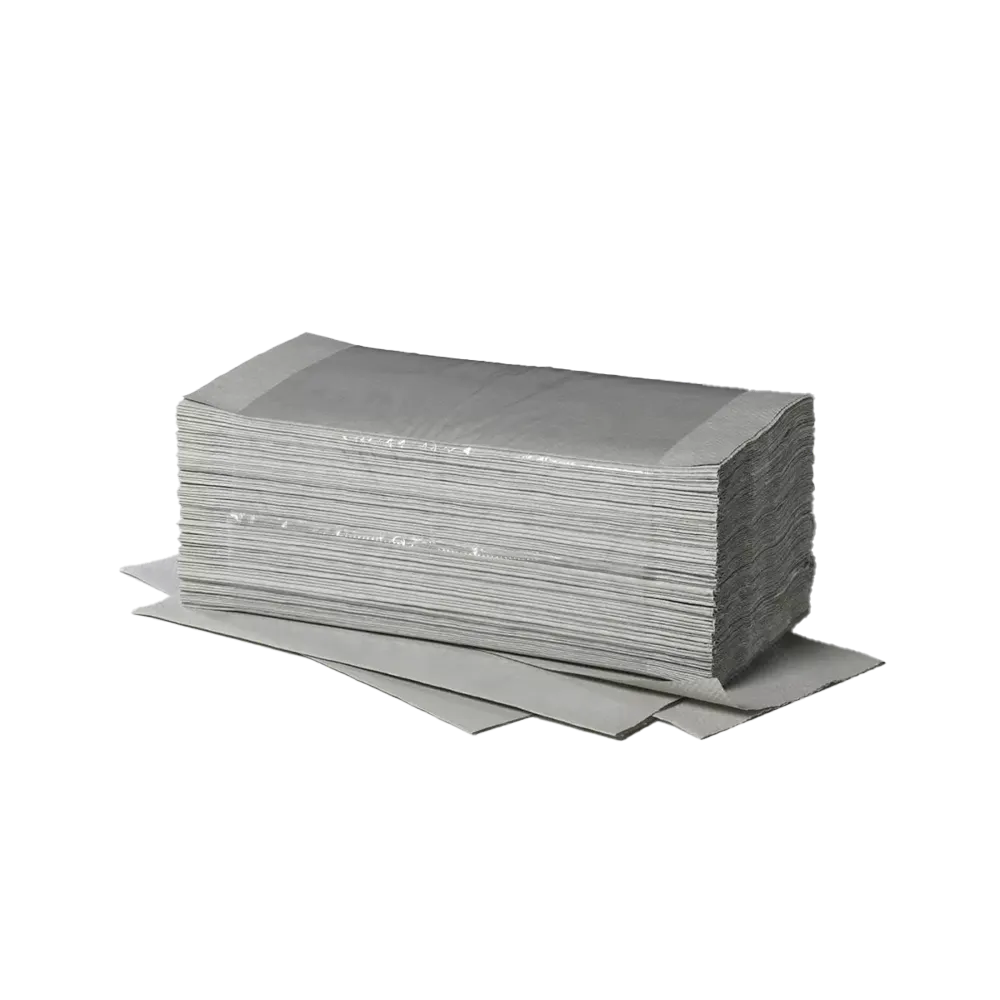 Folded towels, colour grey, 25 x 23 cm, Plus L: buy 1-ply, recyclable folded towels in V-fold as ward and patient supplies.
