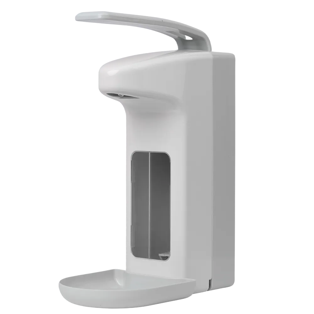 Wall dispenser for 1l liquid soaps and disinfectants, colour white, grey, 320 x 120 x 230 mm