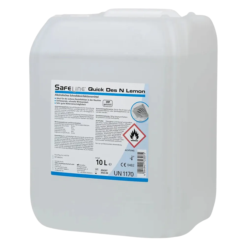 Rapid disinfection, 10 l, lemon, Safeline Quick Des N