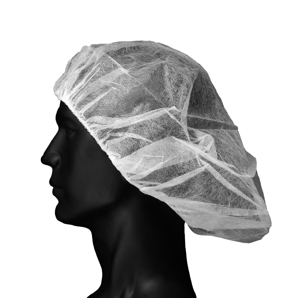 Polypropylene beret cap, size M, white, Med-Comfort: buy disposable headgear for hygienic protection.