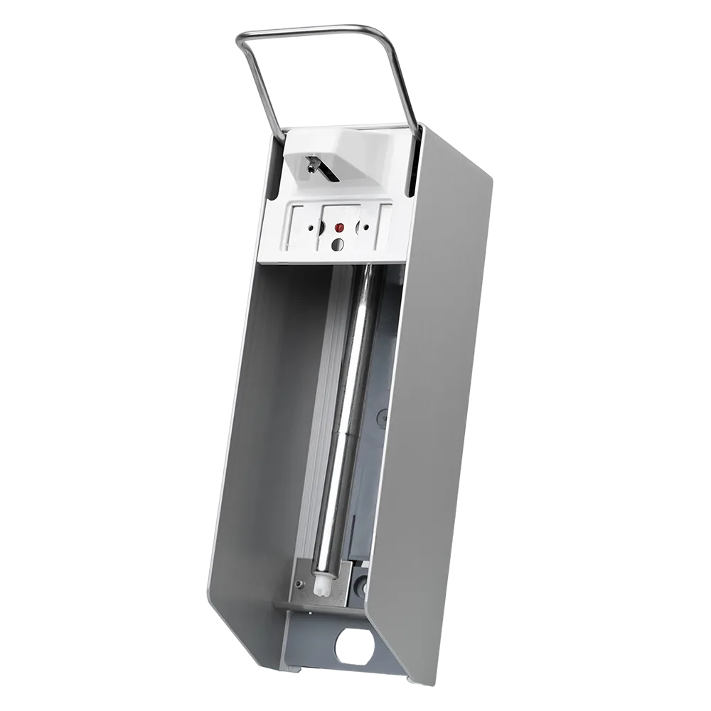Wall dispenser for 1000 ml disinfectants and liquid soaps, 320 x 94 x 160 mm, short lever