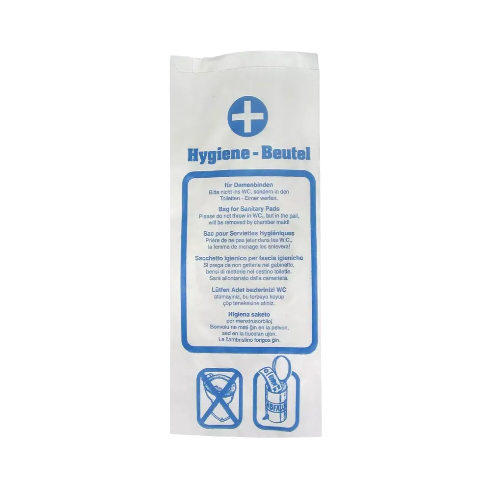 Hygiene bags, white, 12 x 5 x 29 cm: buy hygiene bags made of cellulose for the disposal of monthly hygiene for ward and patient use.
