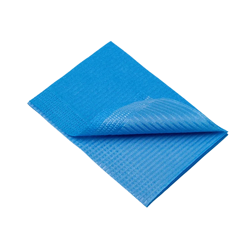Dental disposable patient napkins, 33 x 45 cm, colour blue: buy 1 or 2-ply dental napkins for use during dental treatments as practice supplies.