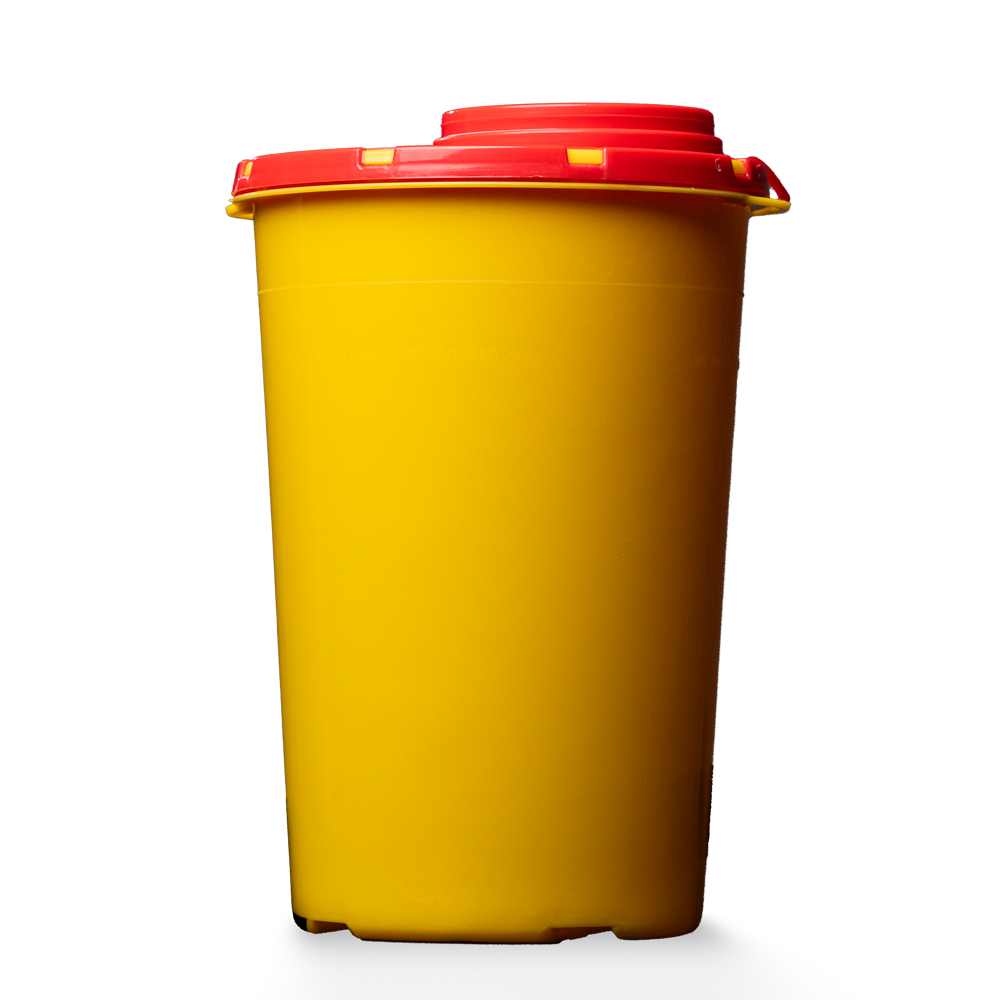 CP Syringe disposal box, 2 l, with carrying handle, odour-proof, leak-proof