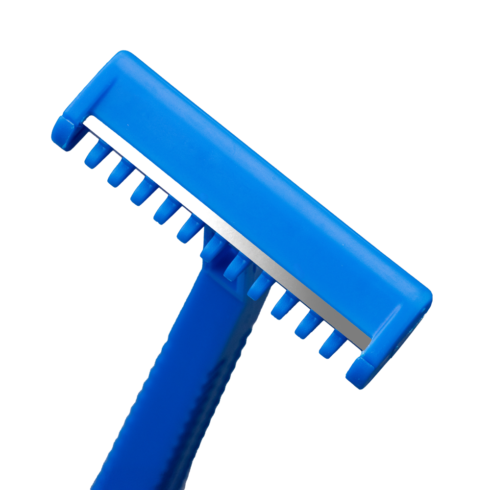 ABS disposable razor with stainless steel blade, 1 edge, colour blue, Top-Comfort