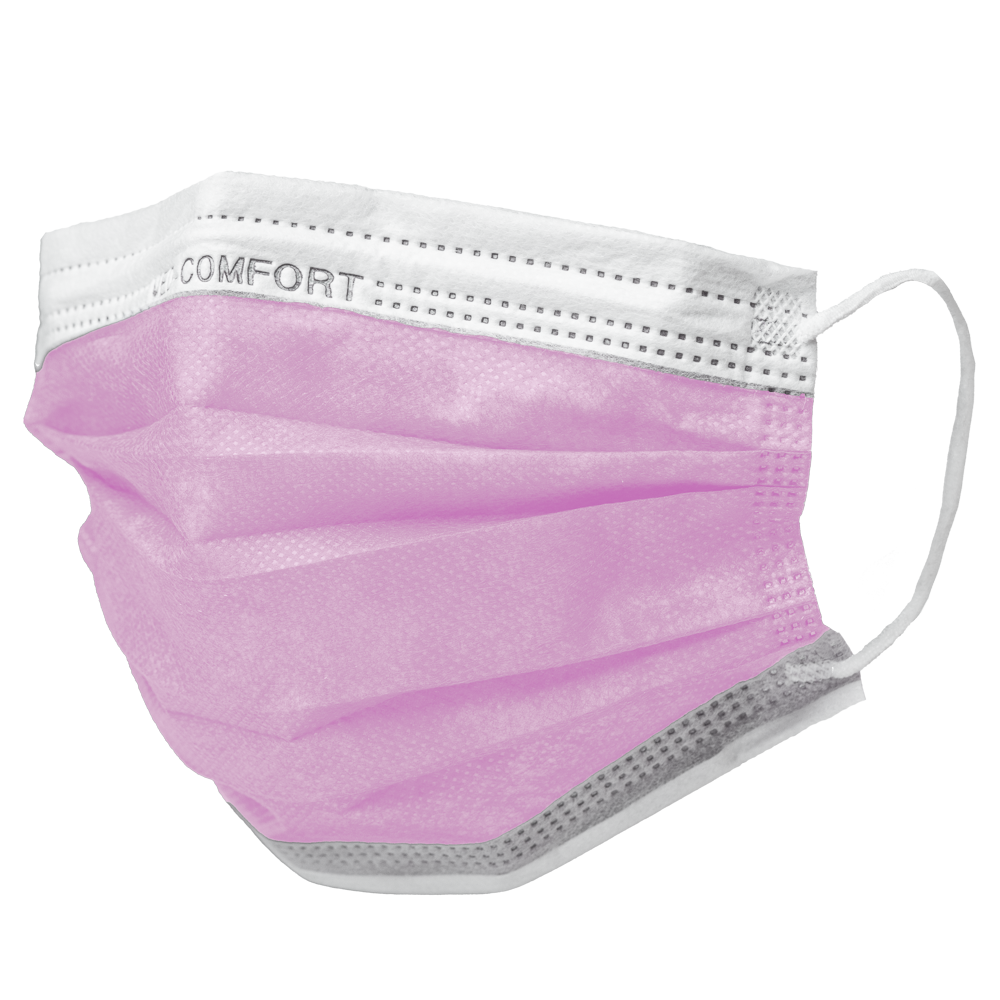OP mask, pink, fleece, type IIR, Med-Comfort: buy disposable mask to as a medical mask.