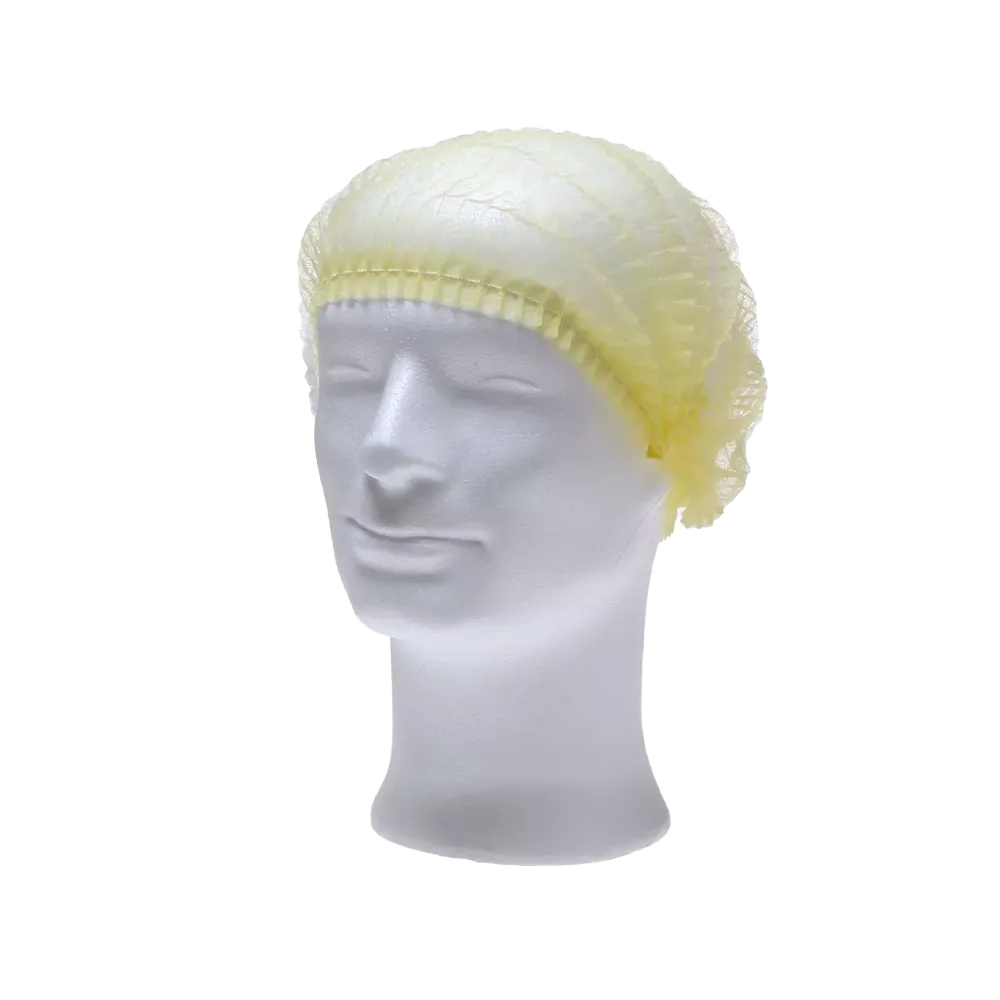Mob Caps, size M, ca. 44 x 51 cm, yellow, ECO-PLUS: buy disposable hygienic protection as PPE suitable for the food sector.