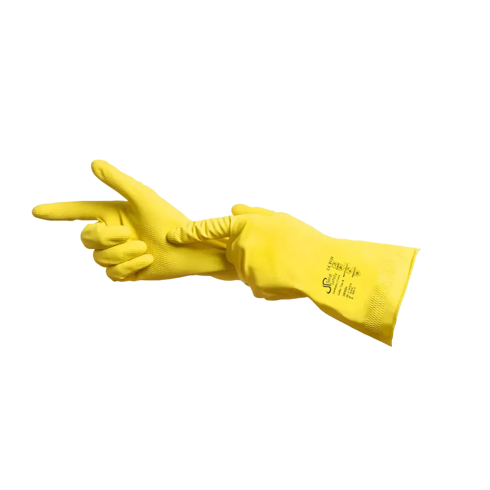 Chemical protective glove, size 8, yellow, SolidSafety ChemL