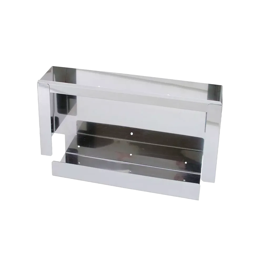 Disposable glove dispenser, glove dispenser holder, 389 x 226 x 82 mm, stainless steel