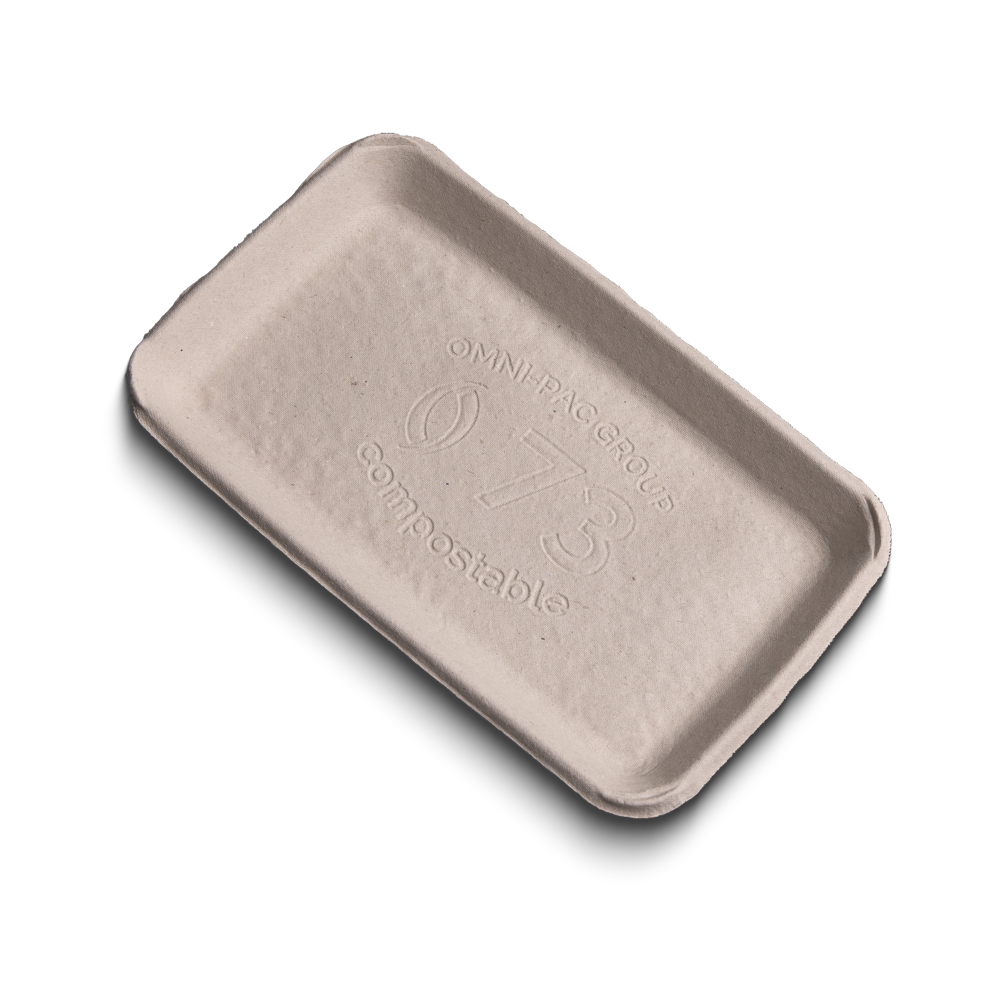Foodtainer, moulded fibre tray, 225 x 135 x 19 mm, white, CareTainer