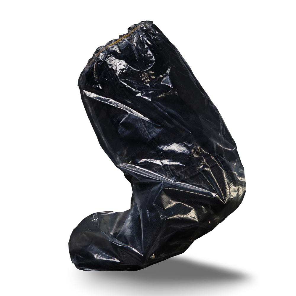 PE Disposable overshoes, 39 x 39 cm, transparent, polyethylene film, Med-Comfort: buy disposable overshoes with rubber edging as hygienic protective overshoes.