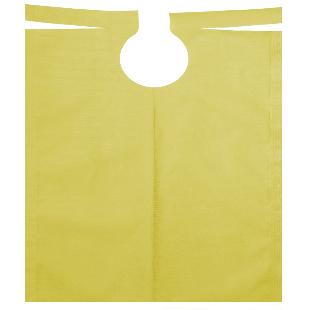 Patient cape with PE coating, colour yellow, 500 x 600 mm: buy patient cape for dental use.