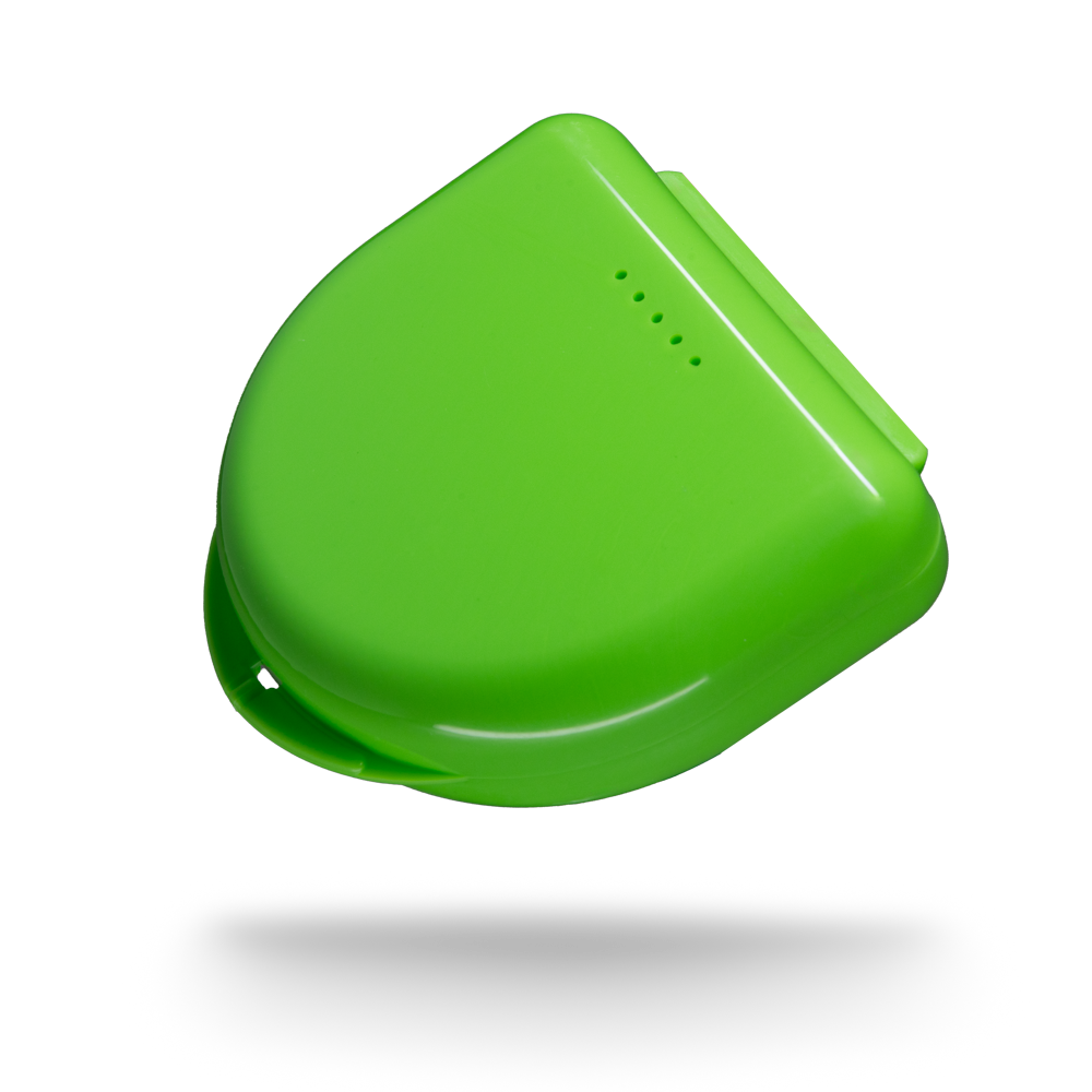 PP Dental splint box for adults, 65 x 58 x 20 cm, colour, lime, polypropylene: buy stable and robust splint box for storing dental splints and bite splints as dental supplies.