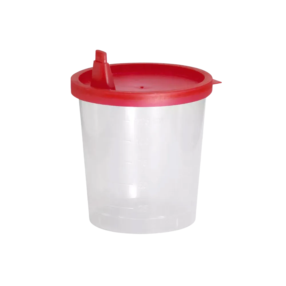 PP Lid for urine collection container, red