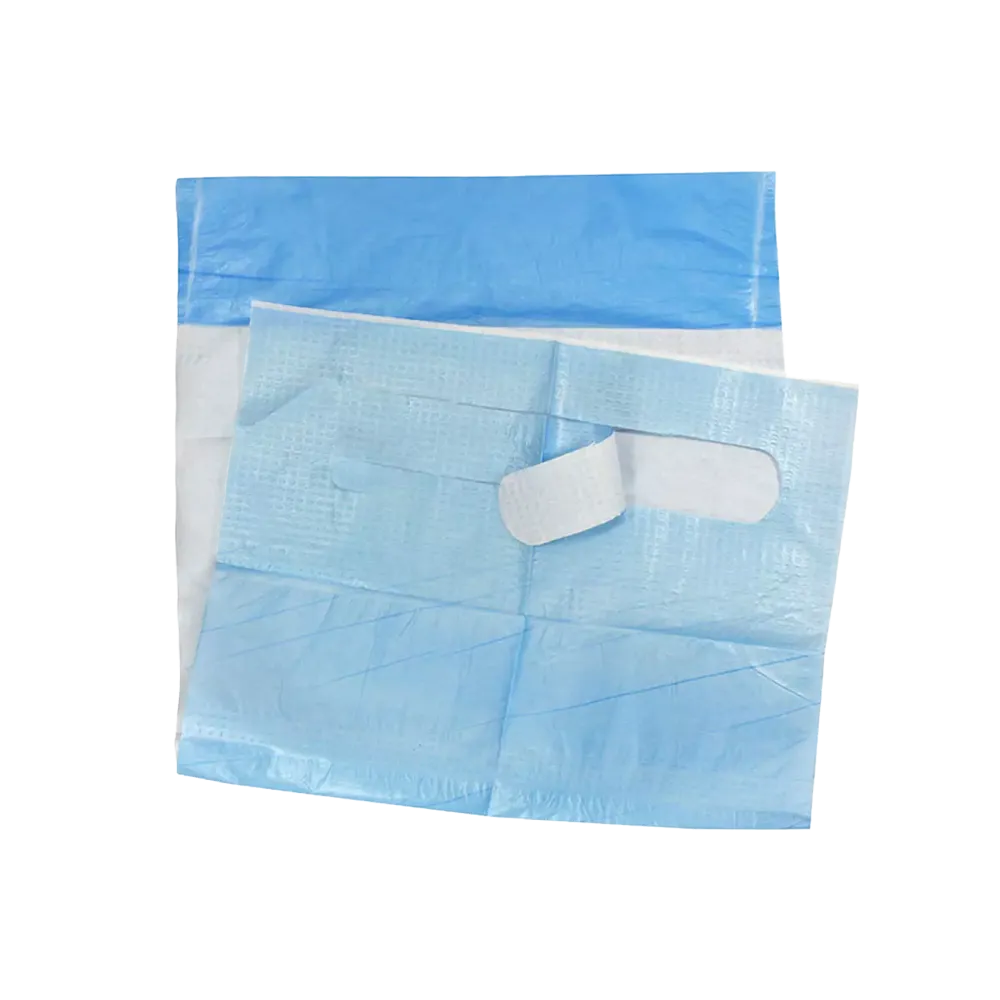 PE Disposable bibs, 640 x 360 mm, white, blue, Med-Comfort