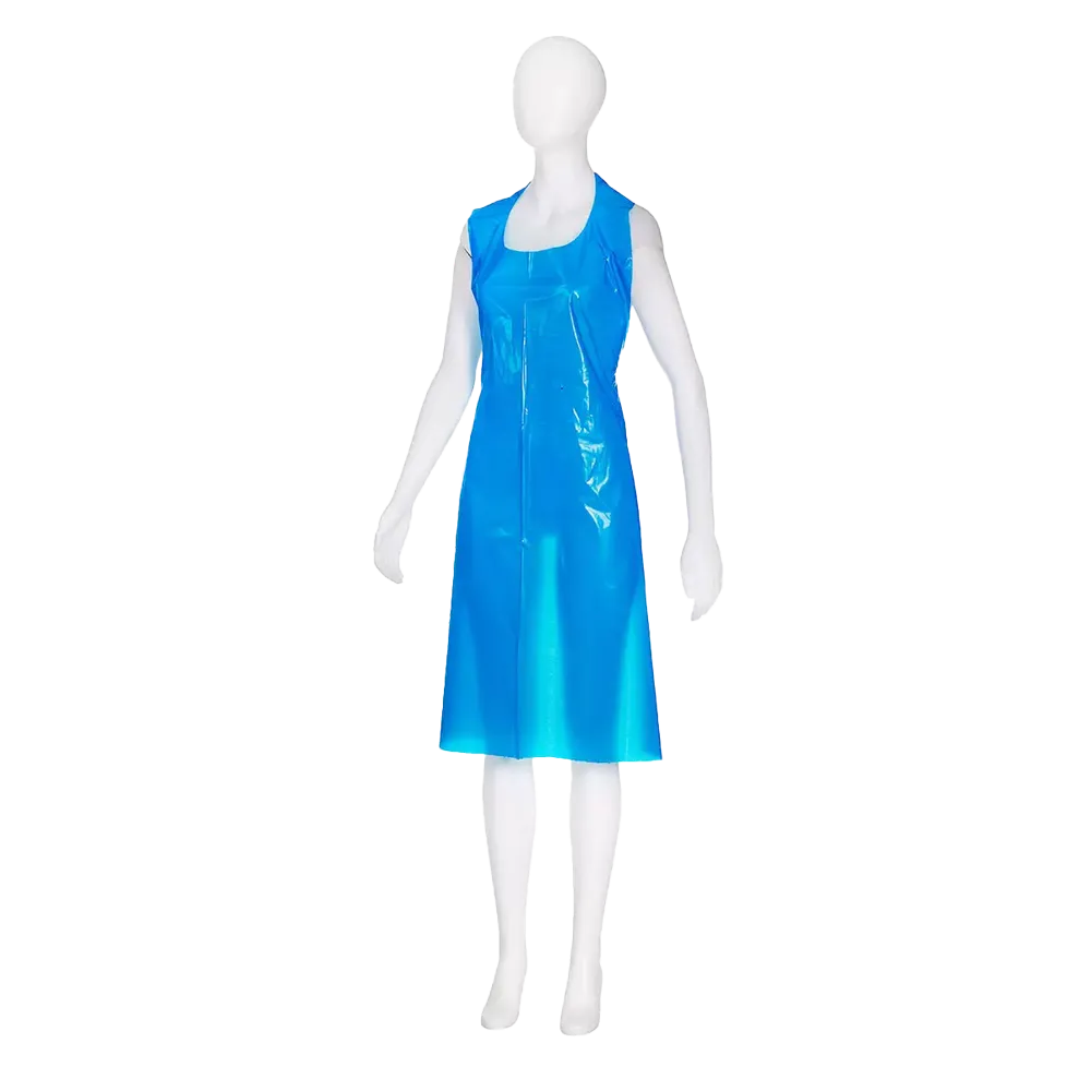 Disposable aprons, blue , 75 x 140 cm, polyethylene, Med-Comfort: buy disposable apron for bandaging in hygienic dispenser box.