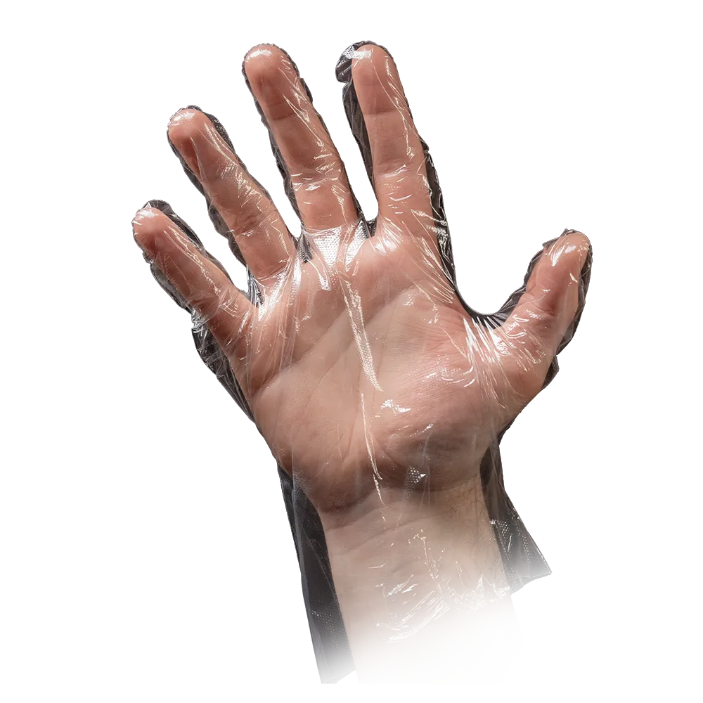 PE Glove, transparent, size S (women), hammered, Med-Comfort