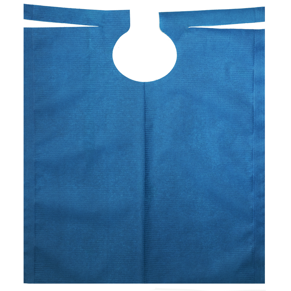 Patient cape with PE coating, colour blue , 500 x 600 mm: buy patient cape for dental use.