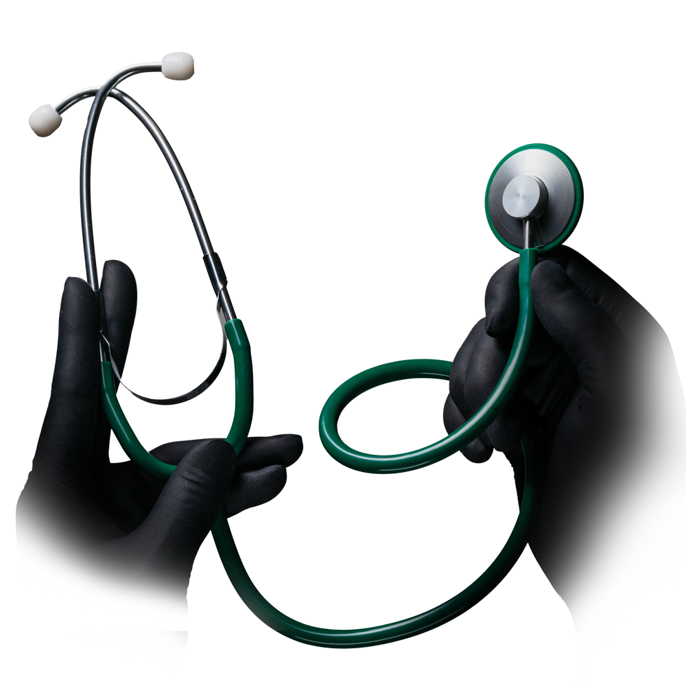 PVC Flat head stethoscope, colour green, Med-Comfort