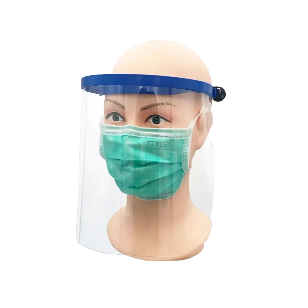 Full face protective shield, blue, Solidsafety