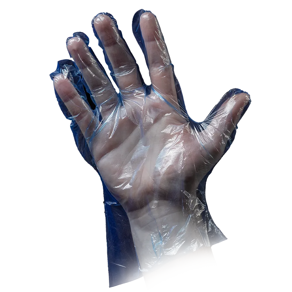 PE Glove, blue, size L (men), hammered, Med-Comfort